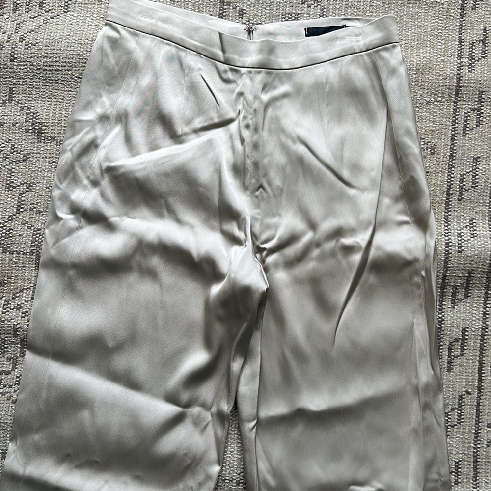 Donna Karan flat front dressy satin flowy trouser 6 - Picture 2 of 6